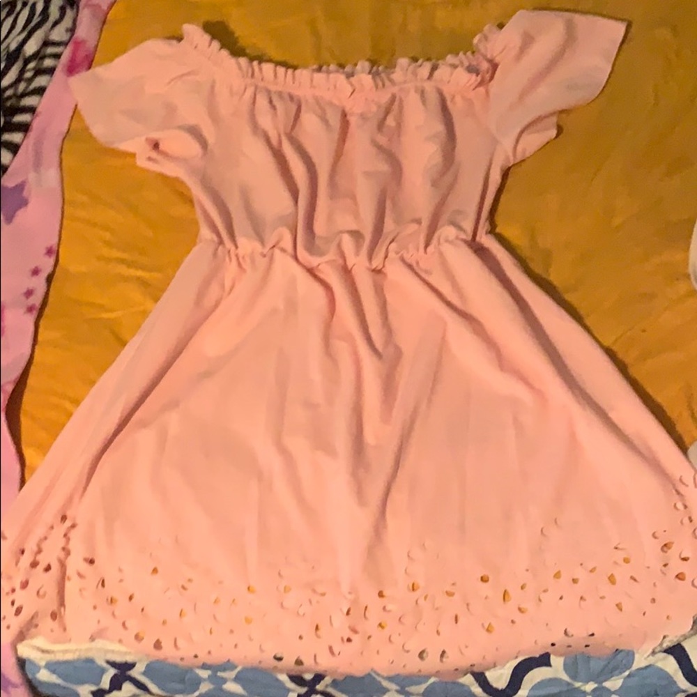 Off the shoulder pink dress